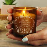 Personalised Engraved Christmas Amber Glass Candle03