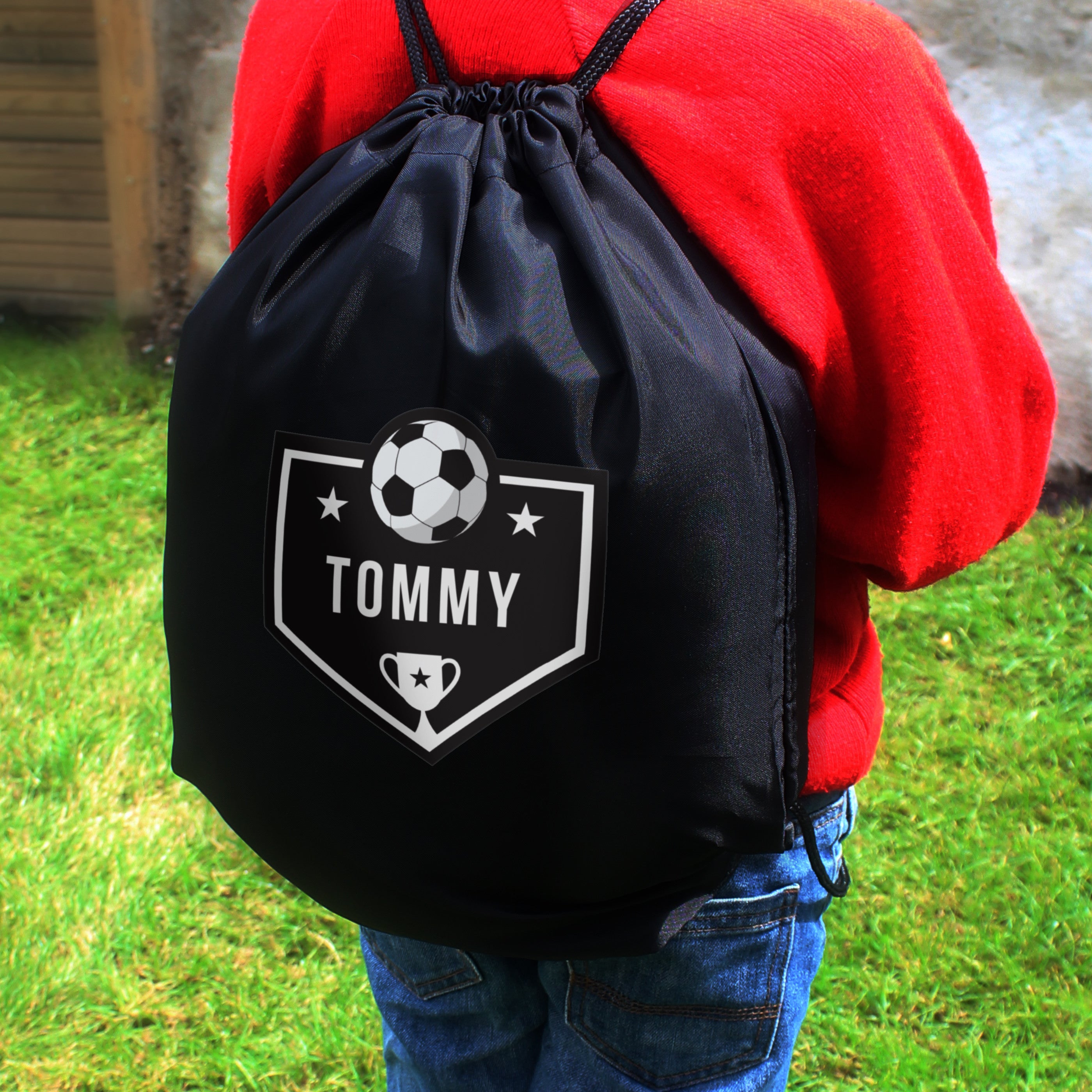 Personalised Football Black Kit Bag2