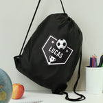 Personalised Football Black Kit Bag3