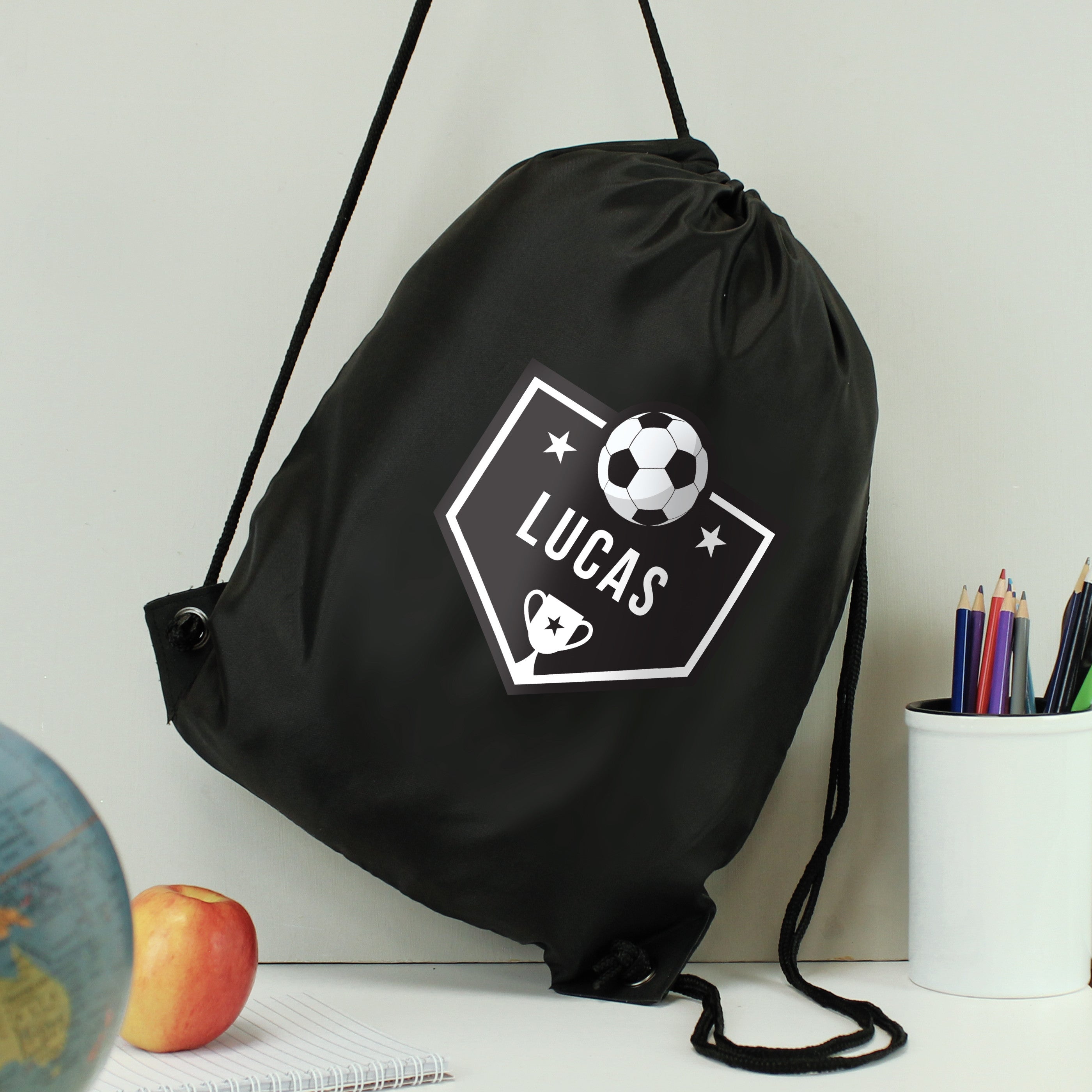 Personalised Football Black Kit Bag3