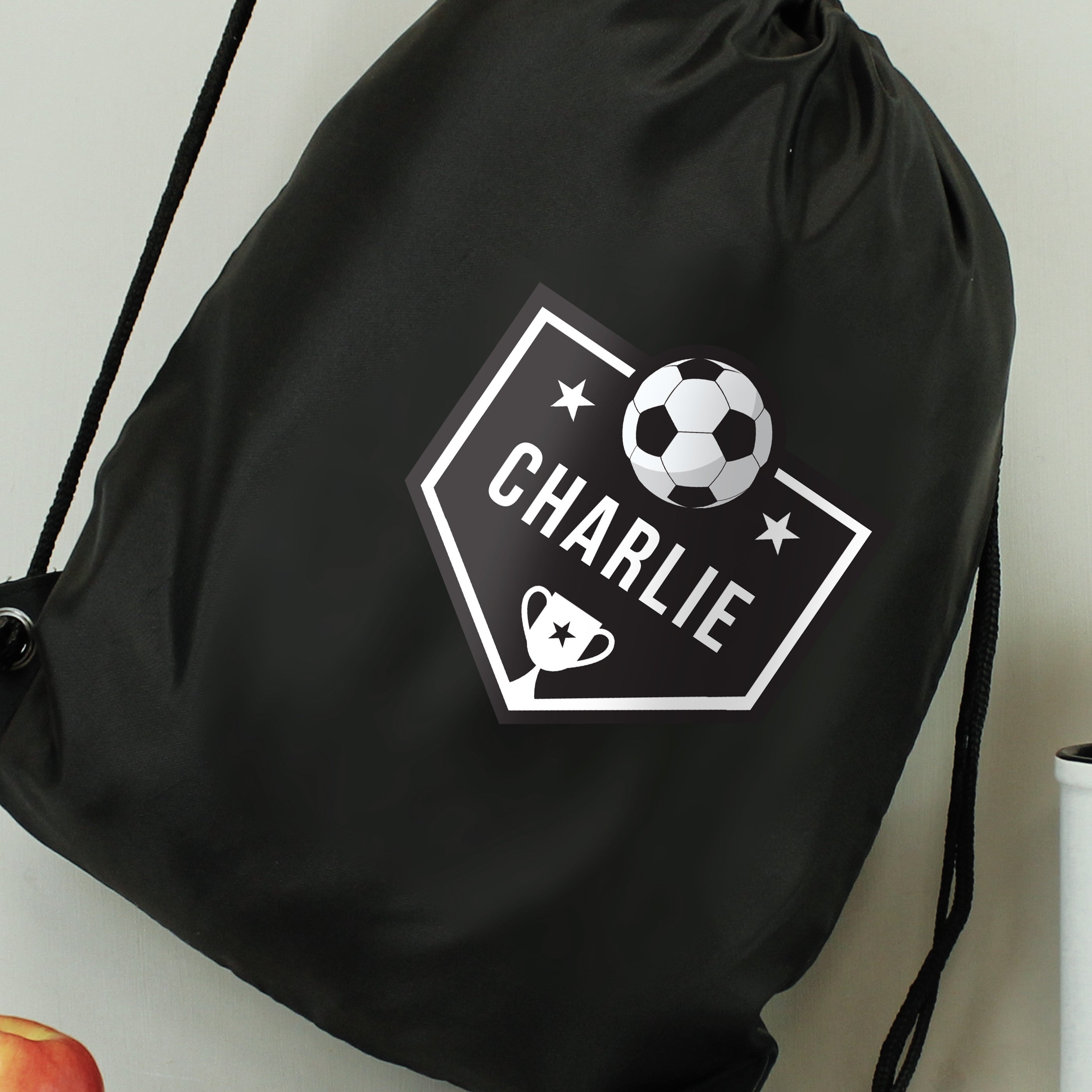 Personalised Football Black Kit Bag4