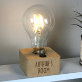 Personalised 'Free Text' LED Bulb Table Lamp