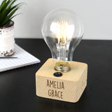 Personalised 'Free Text' LED Bulb Table Lamp