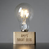 Personalised 'Free Text' LED Bulb Table Lamp