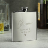 Personalised 'Free Text' Wedding Party Hip Flask