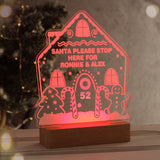 Personalised Gingerbread House Christmas Wooden Based LED Light2