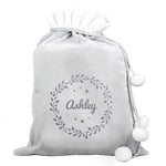 Personalised Holly Grey Christmas Sack4