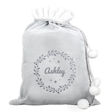 Personalised Holly Grey Christmas Sack4