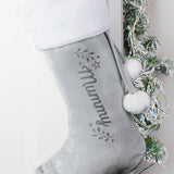 Personalised Holly Grey Christmas Stocking2