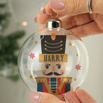 Personalised Nutcracker Christmas Glass Bauble1
