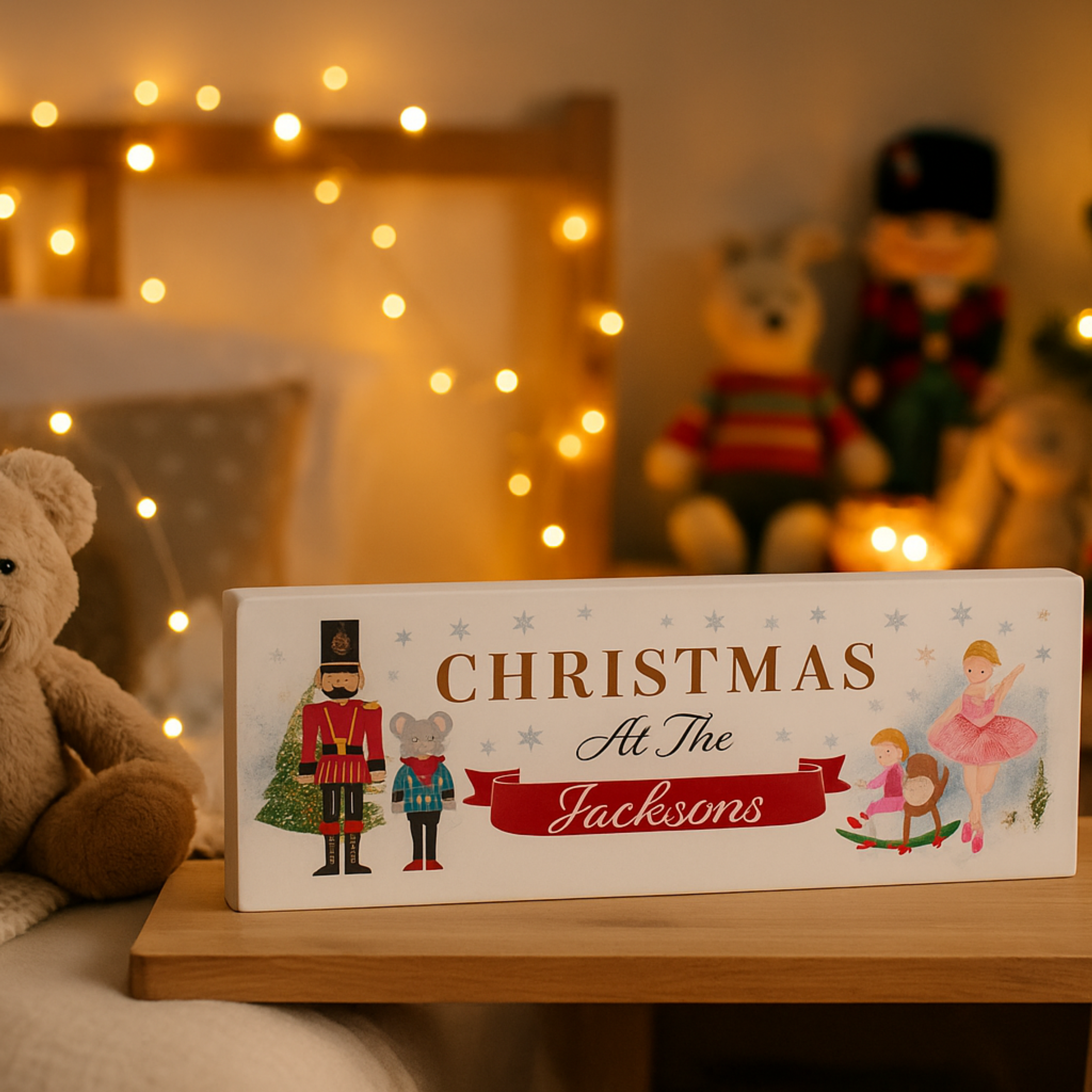 Personalised Nutcracker Wooden Block Sign