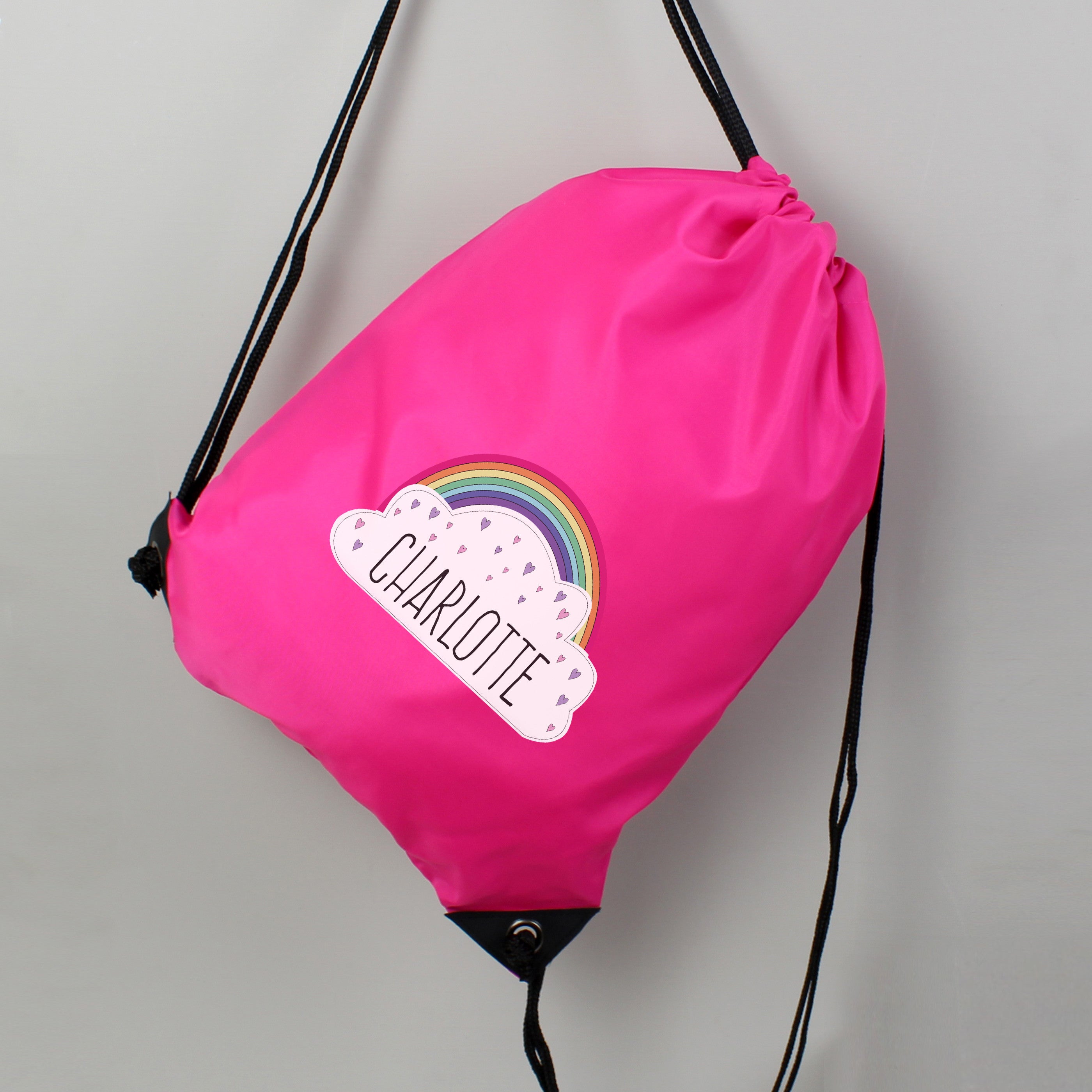 Personalised Rainbow & Hearts Pink Kit Bag4