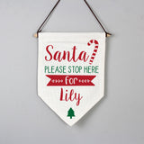 Personalised Santa Stop Here Hanging Banner3