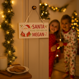 Personalised Santa Stop Here Wooden Sign