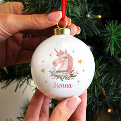 
Personalised Unicorn Christmas Bauble2