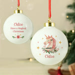 
Personalised Unicorn Christmas Bauble3