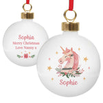 
Personalised Unicorn Christmas Bauble4