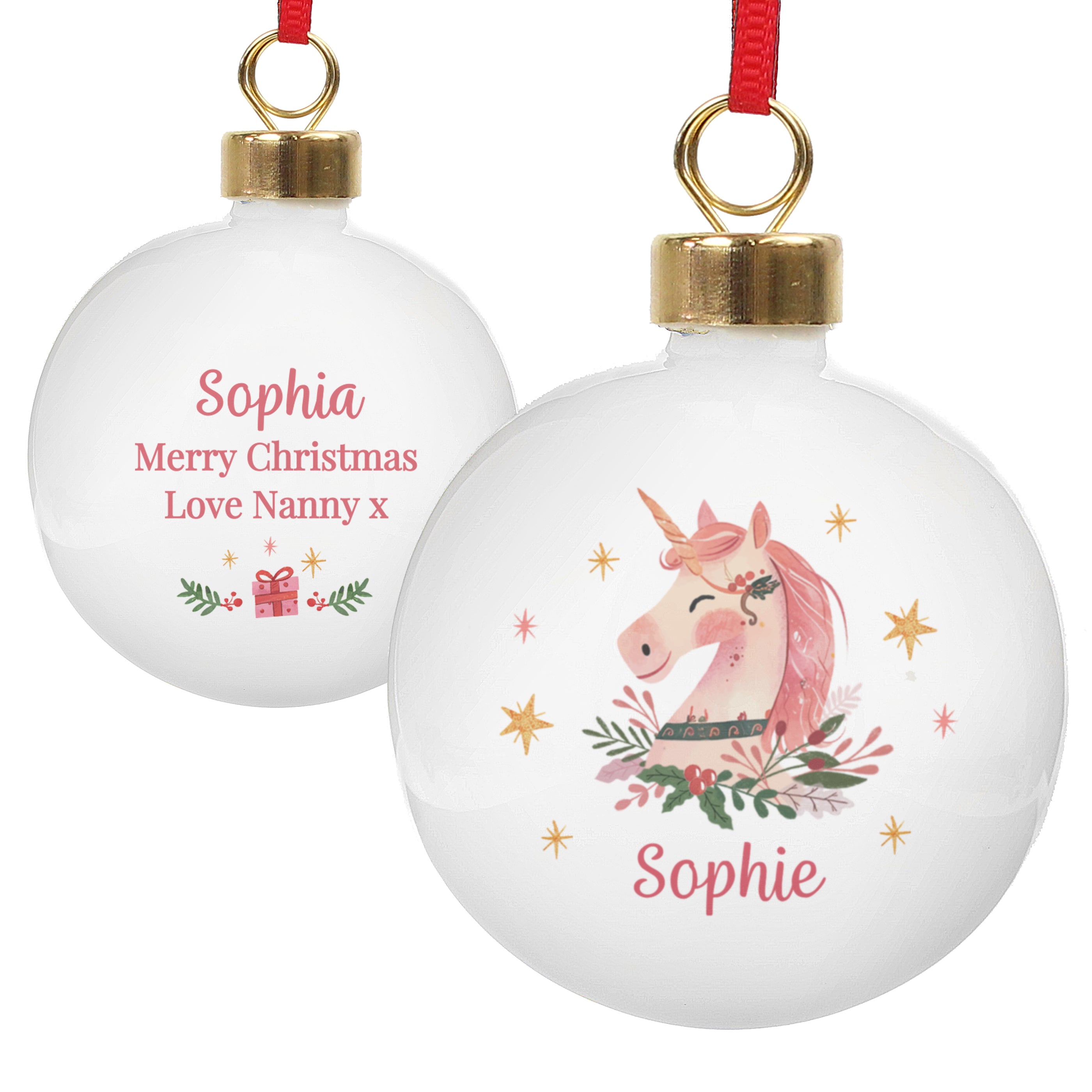 
Personalised Unicorn Christmas Bauble4