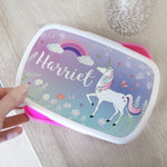 Personalised Unicorn Pink Lunch Box2