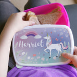 Personalised Unicorn Pink Lunch Box3