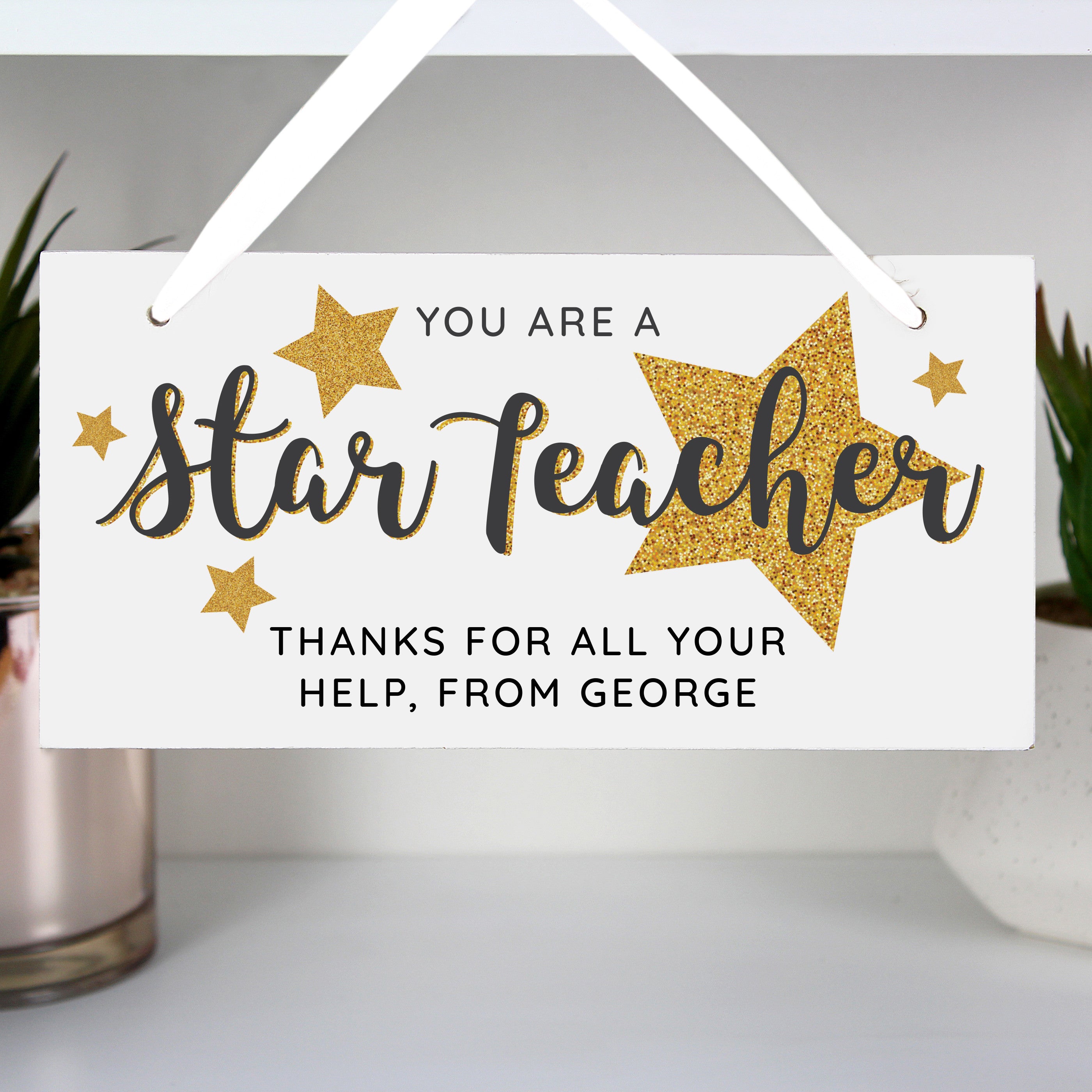Personalised You Are A Star Teacher Wooden Sign2