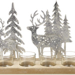 Rustic Metal Reindeer Candle Tray