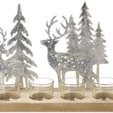Rustic Metal Reindeer Candle Tray