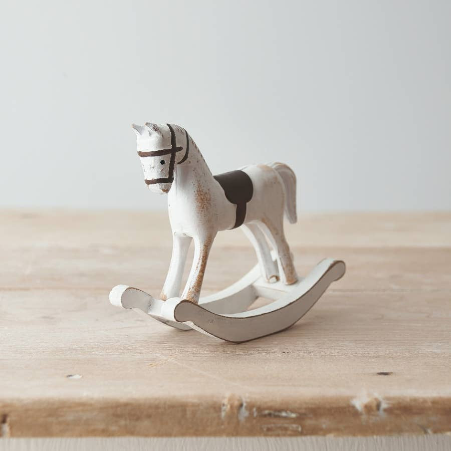 Rustic White Rocking Horse