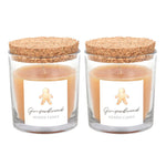 Set of 2 Gingerbread Cork Lidded Candles3