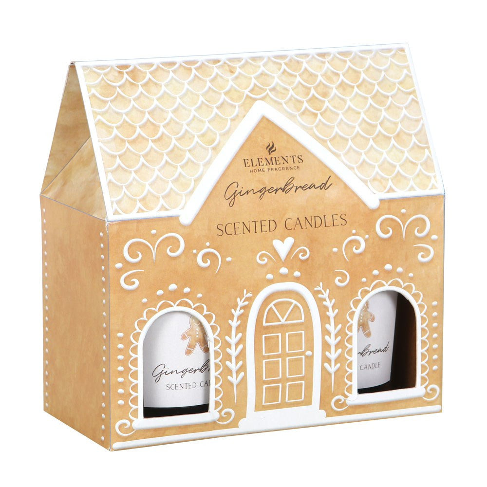 Set of 2 Gingerbread Cork Lidded Candles4