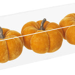 Set of 3 Velvet Orange Pumpkins