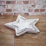 Set of 3 Whitewashed Star Dish