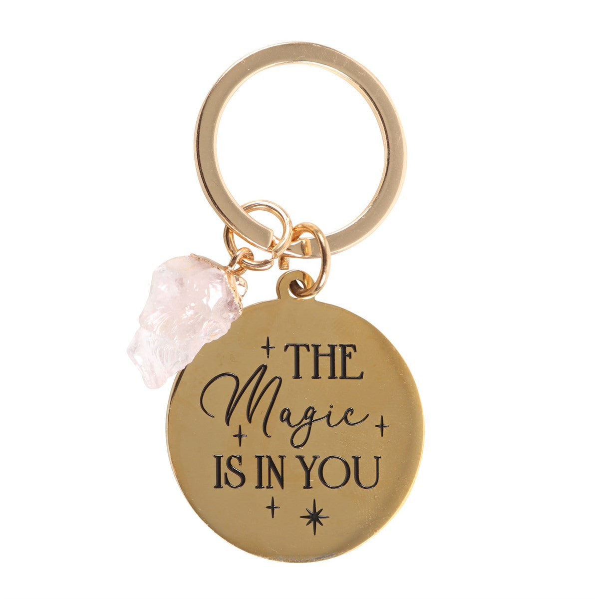 The Magic is in You Rose Quartz Crystal Keyring4