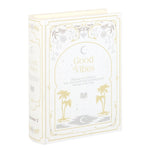 Packaging of 'Good Vibes' book with decorative elements on a white background