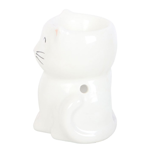 White cat-shaped night light on a white background