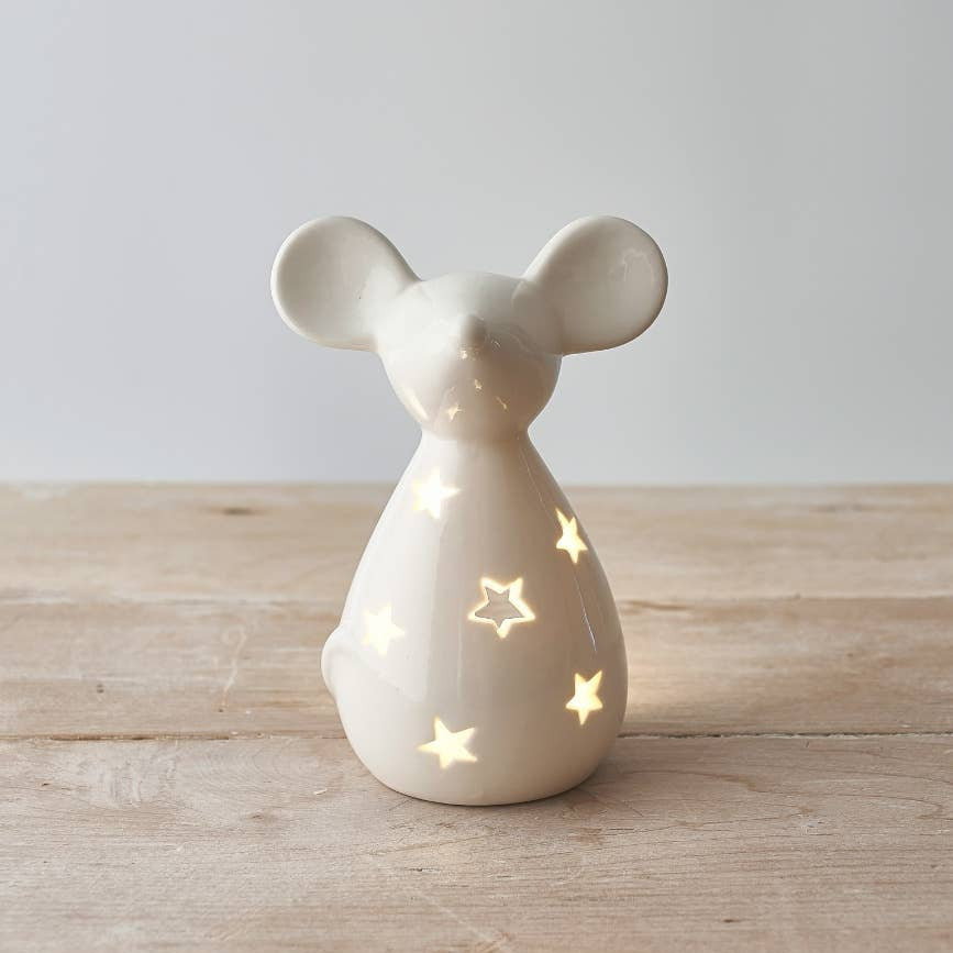 White Starry Mouse T-light Holder2