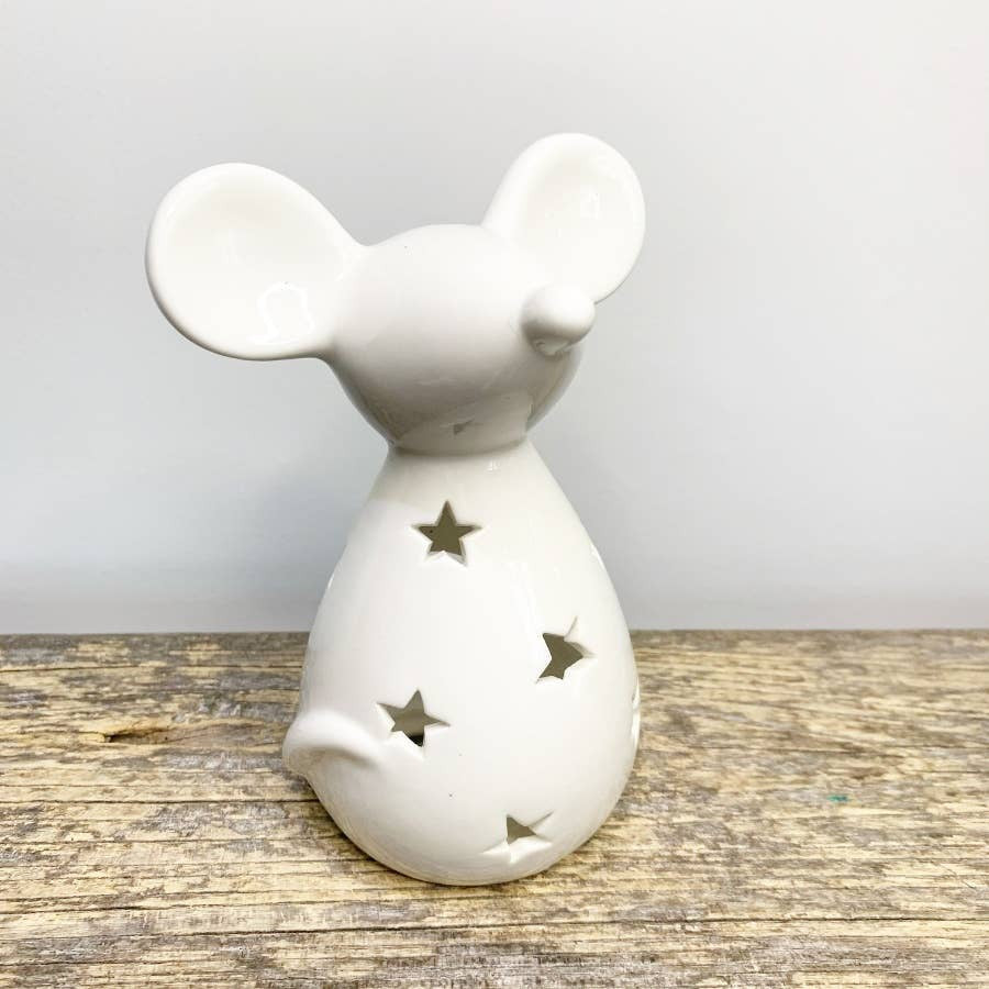 White Starry Mouse T-light Holder4