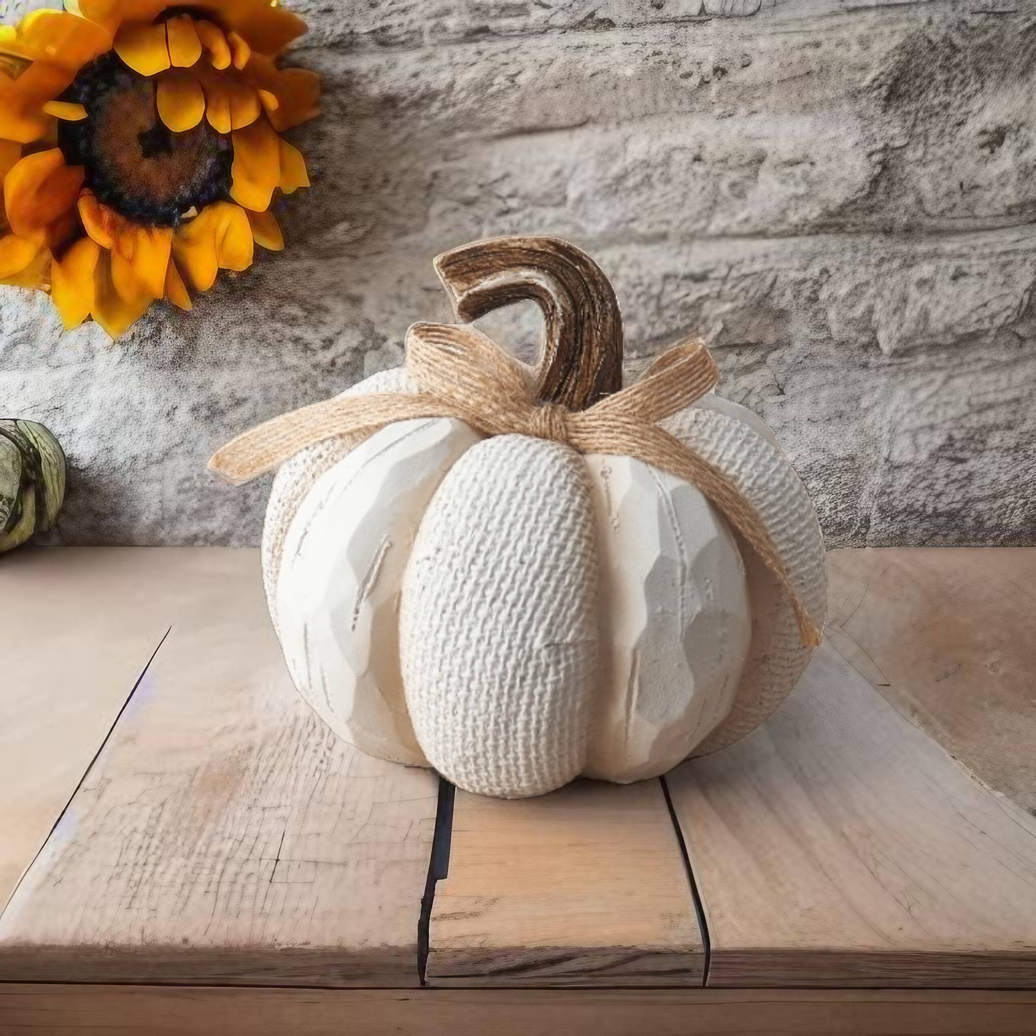 White Textured Pumpkin 3