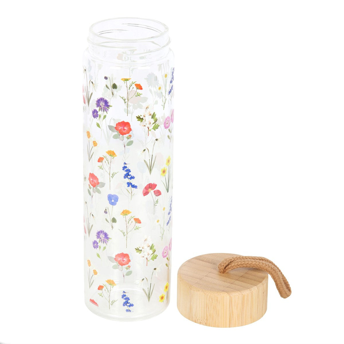 Wildflower Glass & Bamboo Water Bottle4