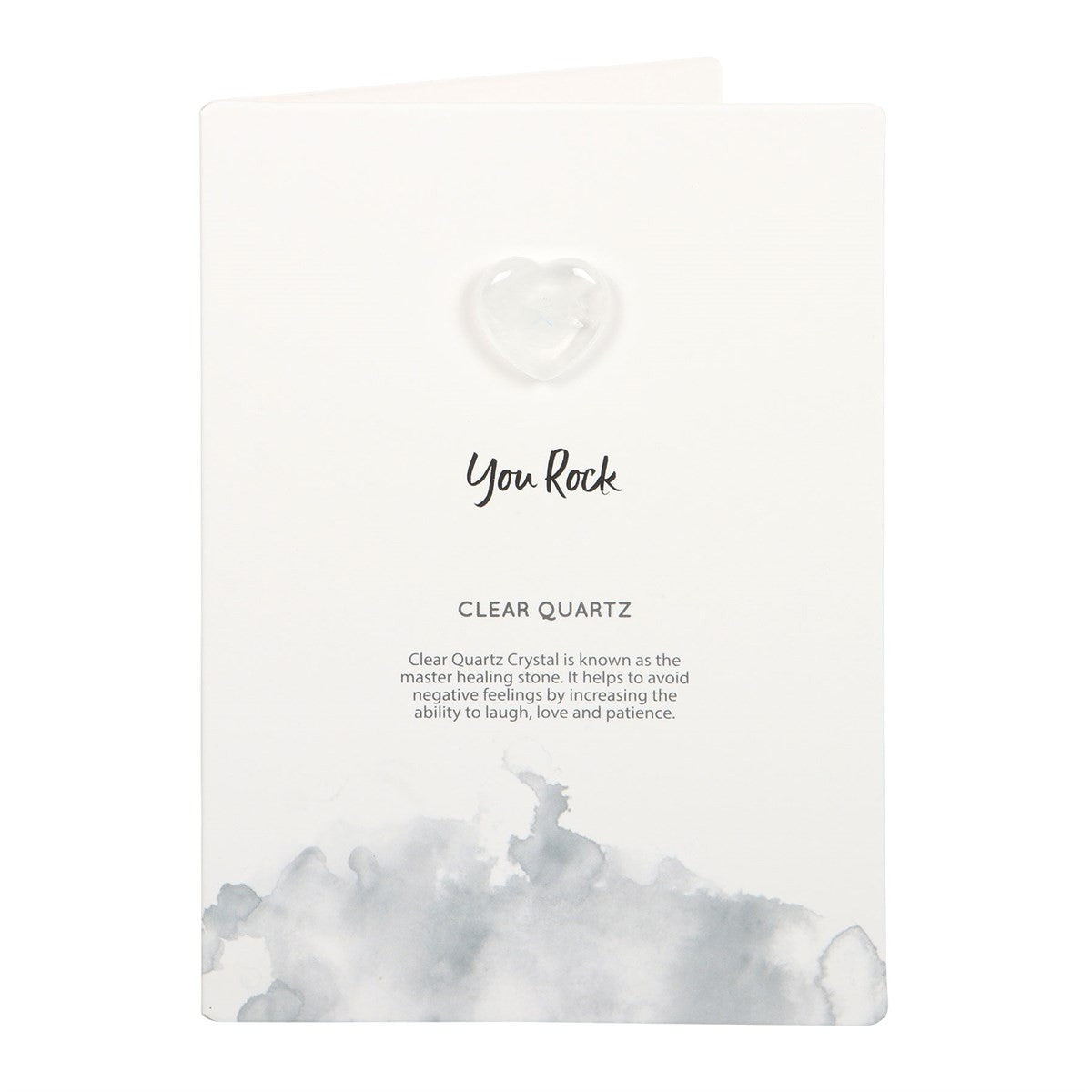 You Rock Clear Quartz Crystal Heart Greeting Card2