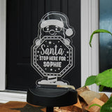 Personalised Santa Stop Here Sign Outdoor Solar Light