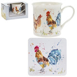 Country Life Cockerel Mug & Coaster Set