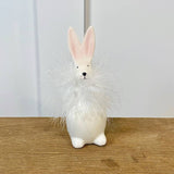 Ceramic Rabbit with Feathered Neck