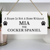 Personalised Paw Print Dog Breed Wooden Sign