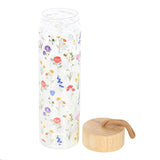 Wildflower Glass & Bamboo Water Bottle