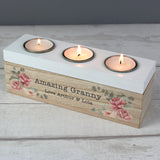 Personalised Floral Watercolour Tealight Box