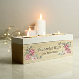 Personalised Floral Watercolour Tealight Box