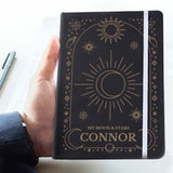 Personalised Celestial Black Hardback Notebook