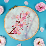 Cherry Blossom Handmade Embroidery Kit Hoop Art