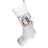 Personalised Christmas Santa Grey Stocking